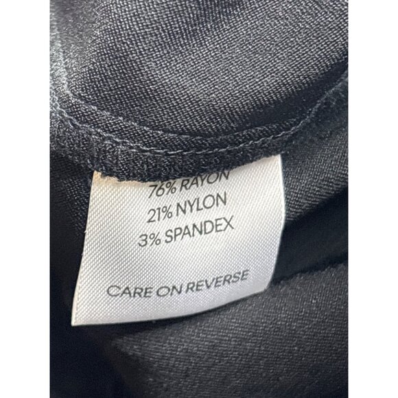 Calvin Klein Womens Stretch Ankle Length Black Suit Pants 14 Elastic Waist New - Picture 6 of 6